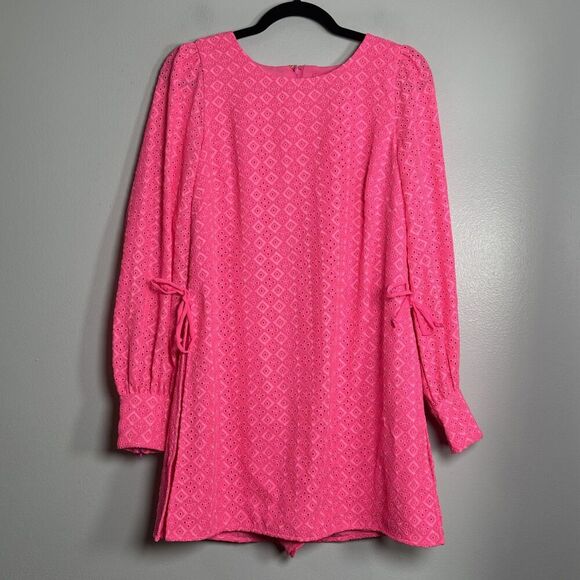 LILLY PULITZER Aisha Romper Dress Size 6 Pink Bright Colorful Spring Preppy Chic - Picture 1 of 14